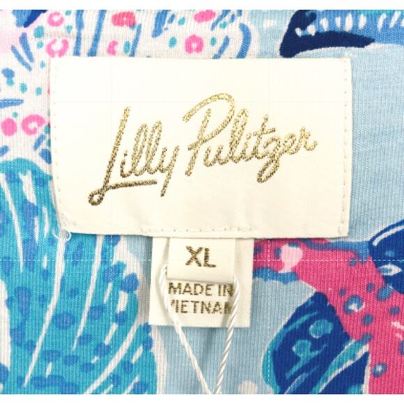 LILLY PULITZER Minka Skirted Romper XL Blue Bahamas Beachcomber NWOT - Picture 9 of 10